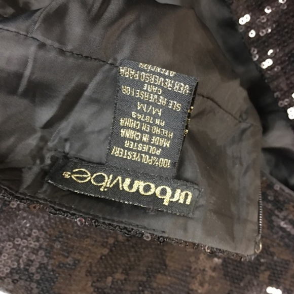 Black Sequin Mini Skirt Urban Vibe Medium - Picture 6 of 6